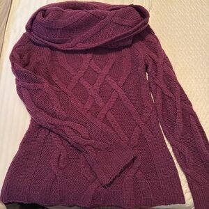 Purple cowl neck sweater